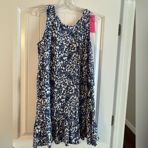 Lilly Pulitzer Kristen Flounce Navy and White Dress